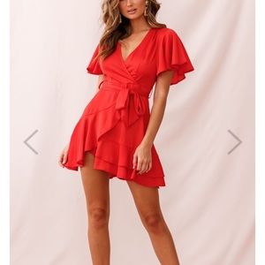 NEW NEVER WORN Cami Angel Sleeve Faux Wrap Dress